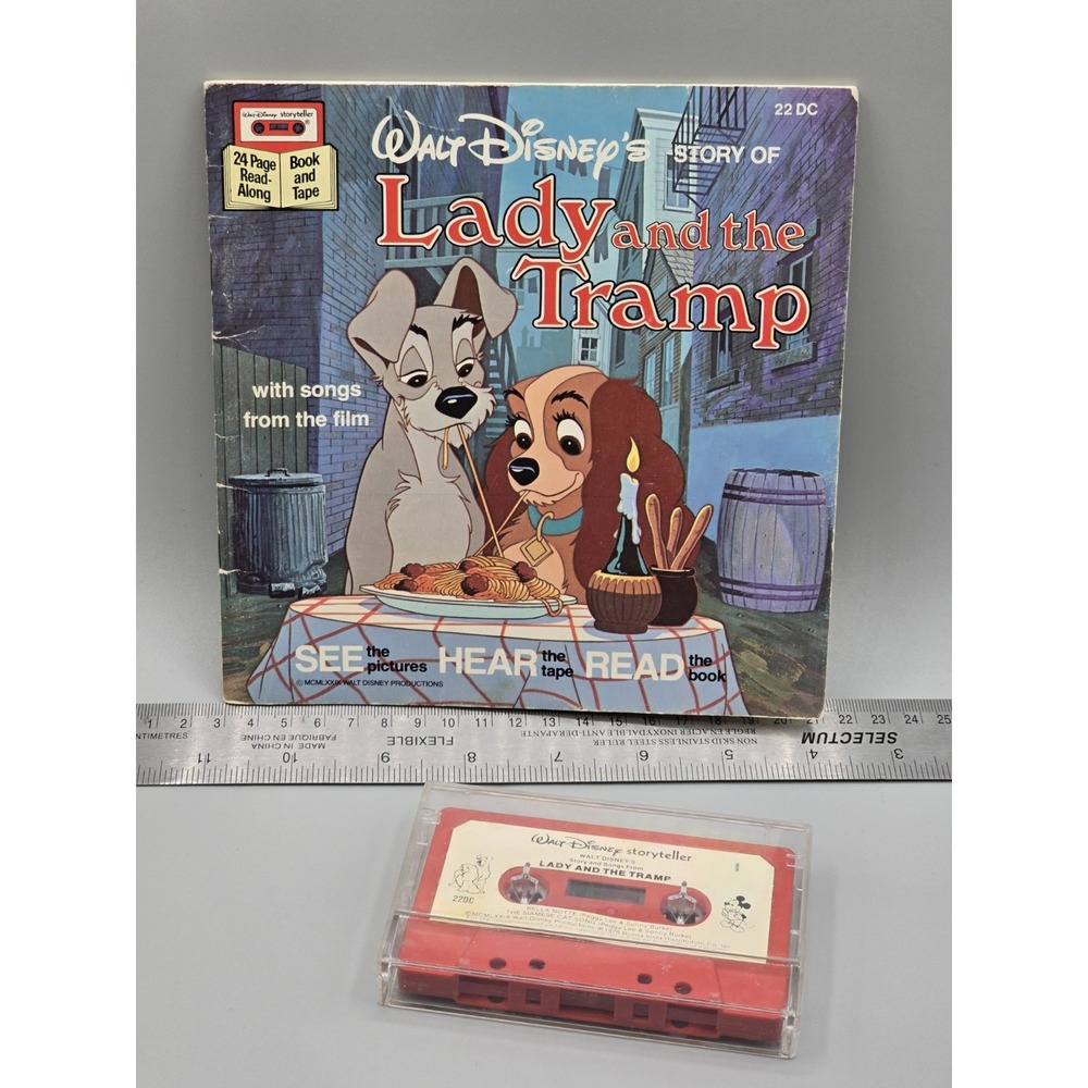 Walt Disney's Storyteller Lady and the‎ Tramp Read Along Book And Tape Set 1979